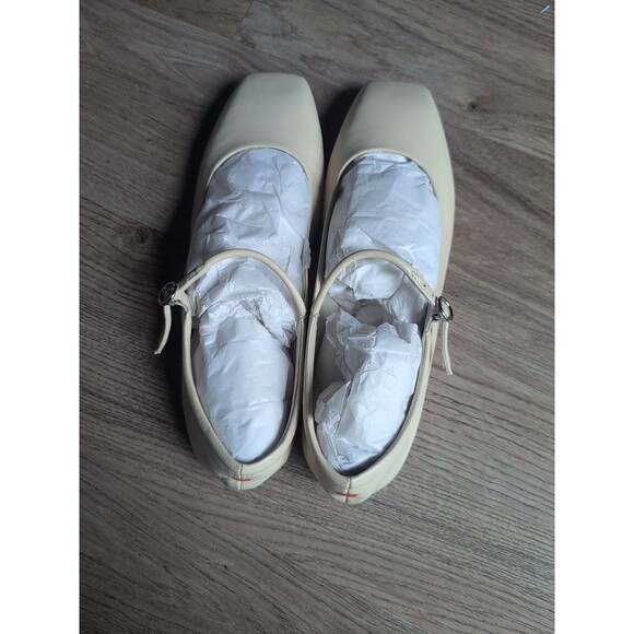 Aeyde Uma White Creamy Nappa Leather Mary Jane Flats Womens 8 EU 39 - Picture 5 of 14